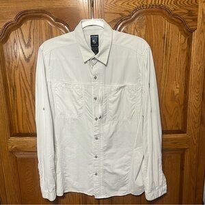 Kuhl Button Down Vented Fishing Shirt Two Pocket White Men’s Sz Medium Outdoors